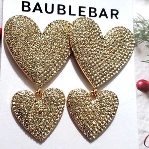 BaubleBar Double Heart Earrings